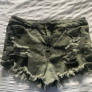 Camo Jean shorts
